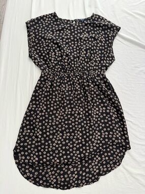 MADEWELL Black Floral Elastic-Waist Women’s Dress | Size 10